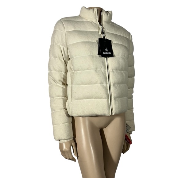 Mackage Women's Off-White Puffer Cashmere Wool Jacket - Picture 7 of 16